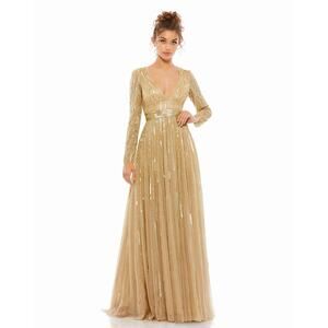 Elegant Gold Evening Gown